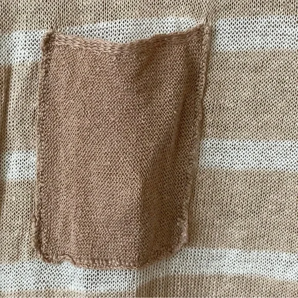NEW FREE PEOPLE between the lines stripe sweater birch bark combo sand nautical - Picture 8 of 10